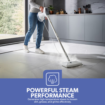 Geepas GSC19044UK Multifunction Handheld and Floor Steam Cleaner with 295ml Water Tank | Digital Touch Control Panel | High Power Steam Output and Docking Station