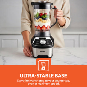 Geepas GSB44116UK Professional Blender with 1200W Peak Power Motor | 1.8L BPA-Free Tritan Jar | Variable Speed Control | Pulse Function & Ice Crush Technology | Durable