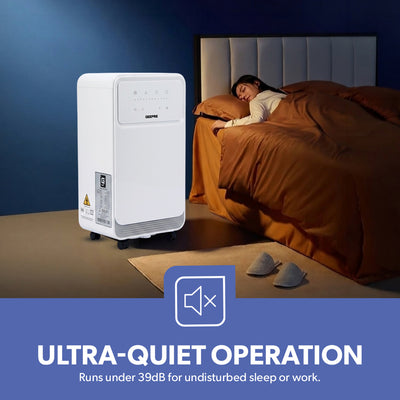 Geepas GDH21217UK 12L Dehumidifier with Touch Control Panel | Child Lock Safety | Humidity Indicator Light | Portable Design with Wheels for Home, Office & Bedroom Use