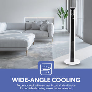 Geepas GF21167 Digital Tower Fan | 3 Wind Modes & 3 Speed Settings | Remote Control | 10-Hour Timer | LED Display | Powerful Airflow |  Safe Operation| 2 Years Warranty