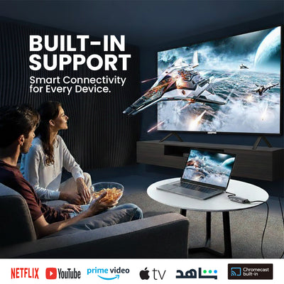 Geepas GLED7580SWUHD 75” 4K Ultra HD LED Smart TV |  WebOS Hub | Apple AirPlay | Frameless Design | MEMC Technology | 3 HDMI, 2 USB, Magic Air Mouse & Smart Apps