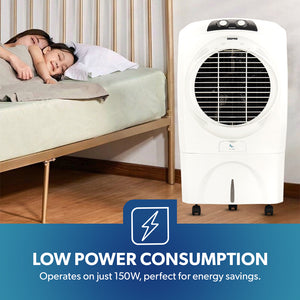 Geepas GAC9602 Air Cooler | 70L Large Water Tank| 150W Power Consumption| Efficient Honeycomb Cooling Pads| Rust Proof Fan| High Airflow Performance| 2 Years Warranty