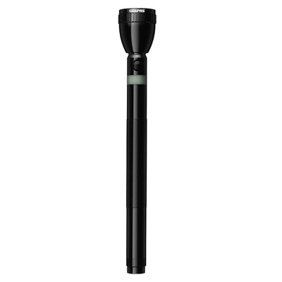 Geepas GFL3869 Rechargeable LED Flashlight | 10W High Power LED | 6000mAh Li-Ion Battery | Aircraft-grade aluminium body | Bright & focused illumination | Durable Design