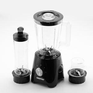 Geepas 3-in-1 Super Blender | 2 Speed and Pulse Function | GSB44033 | 1.5L & 500ml BPA Jar | Blender for Smoothie, Milkshake |Coffee/Spice Grinder Mill & Food Jug Blender