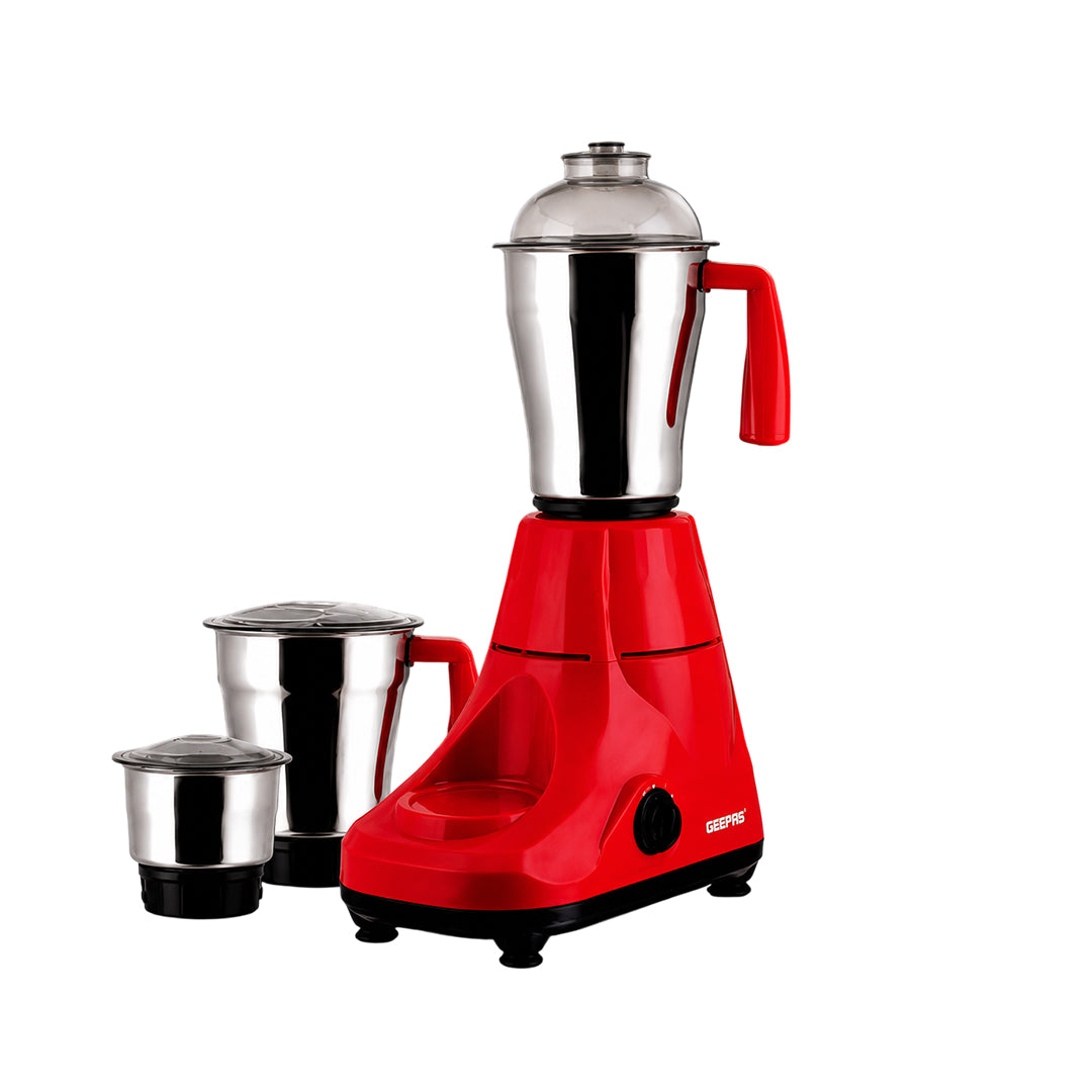 Geepas GSB5081 750W 3-in-1 Mixer Grinder | 3 Stainless Steel Jars | Powerful 750W Copper Motor  | 3-Speed Control with Pulse Function | Easy to Clean | 2-Year Warranty
