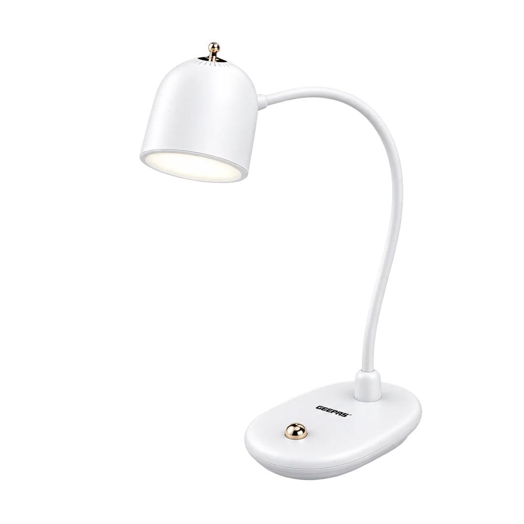 Geepas GE53026 Rechargeable Desk Lamp | 1200mAh LED Lamp |20 Natural Light SMD LEDs | Up to 3 Hours Working Time  | Flicker-Free Lighting |Touch Control |2-Year Warranty
