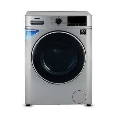 Geepas GWMF7125SRG 7kg Inverter Front Load Washing Machine |  1200 RPM |  16 Wash Programs |  Steam & Quick Wash | LED Display | Stainless Steel Drum & Low Noise System
