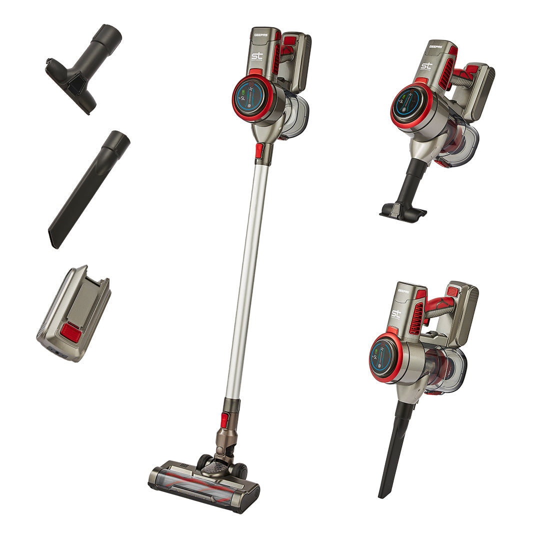 Geepas GVC19041UK Cordless 2-in-1 Stick and  Handheld Vacuum Cleaner | Lightweight Floor-to-Ceiling Cleaning | Multi-Surface Performance | Low Maintenance Design