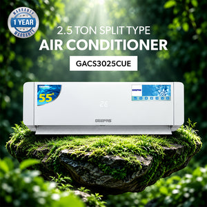 Geepas GACS3025CUE 2.5 Ton Split Air Conditioner | 30000 BTU AC with LED Display & 4D Air Flow | 4D Air Flow Technology | Self-Cleaning Function |Golden Fin Condenser