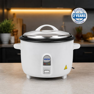 Geepas GRC4325 Multifunction Rice Cooker | 1L Capacity | 3-in-1 Cook | Steam & Keep Warm | Removable Non-Stick Inner Pot | Glass Lid | 400W | Cool-touch handles