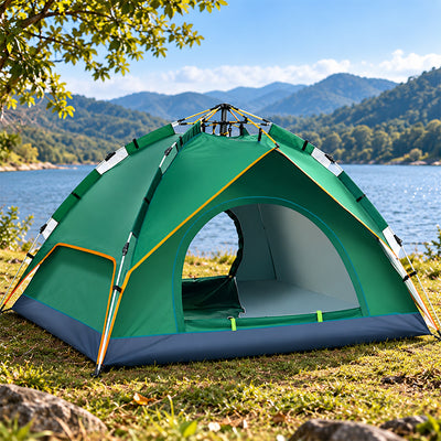 Royalford RF10299 4 Person Season Tent | Waterproof & Durable Camping Tent with Quick Easy Setup | Portable Outdoor Shelter for Camping, Travel, Hiking & Adventure