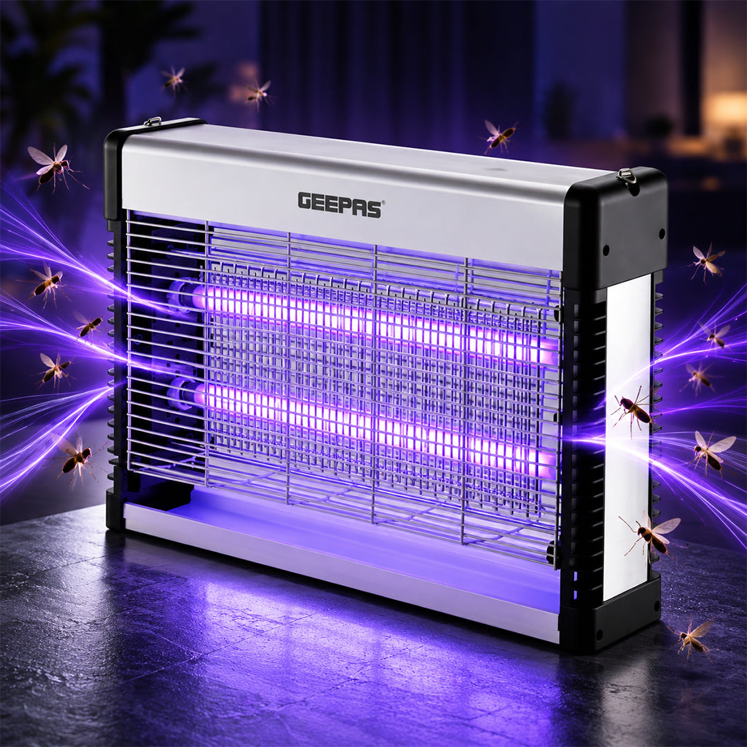 Geepas GBK25609 Electric Insect Killer 12W | Dual 6W UV Tubes | Chemical-Free Fly & Mosquito Killer | no toxic fumes or vapors | Advanced insect control technology