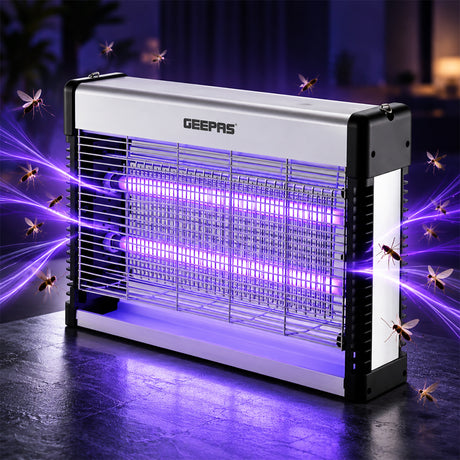 Geepas GBK25609 Electric Insect Killer 12W | Dual 6W UV Tubes | Chemical-Free Fly & Mosquito Killer | no toxic fumes or vapors | Advanced insect control technology