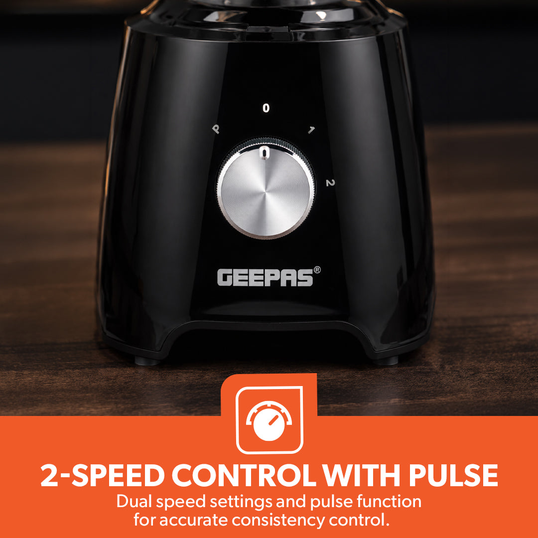 Geepas 3-in-1 Super Blender | 2 Speed and Pulse Function | GSB44033 | 1.5L & 500ml BPA Jar | Blender for Smoothie, Milkshake |Coffee/Spice Grinder Mill & Food Jug Blender