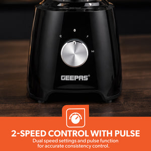 Geepas 3-in-1 Super Blender | 2 Speed and Pulse Function | GSB44033 | 1.5L & 500ml BPA Jar | Blender for Smoothie, Milkshake |Coffee/Spice Grinder Mill & Food Jug Blender