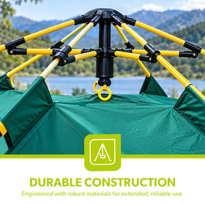Royalford RF10297 6 Person Season Tent | Waterproof & Durable Camping Tent | Quick Easy Setup| Spacious Portable Outdoor Shelter for Family Camping, Travel, Hiking Etc