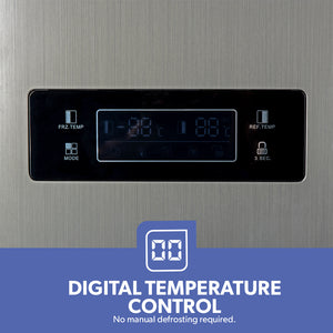 Geepas GRFS6521SXHN Side by Side Refrigerator|650L No Frost Inverter Fridge |Digital temperature control display |tempered glass shelves |Twist ice maker |1-Year Warranty