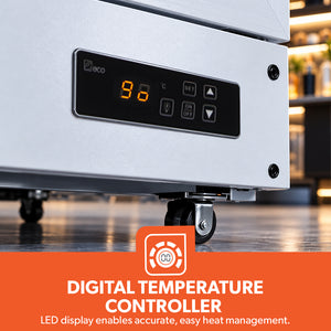 Geepas 500 Liters Showcase Chiller- GSC5004RN/ with LED Digital Temperature Controller, Fan Cooling, Equipped with Shelves and Wheels