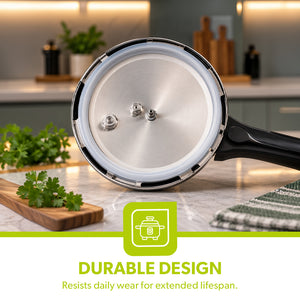 Royalford RF8420 Apple Pressure Cooker 8L | Induction & LPG Compatible | Anti-Bulging Base| Uniform Heating| ISI Marked Gasket for Hygienic Cooking| 5 Years Warranty