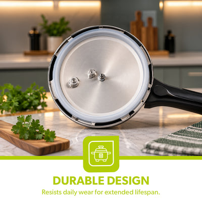 Royalford RF8420 Apple Pressure Cooker 8L | Induction & LPG Compatible | Anti-Bulging Base| Uniform Heating| ISI Marked Gasket for Hygienic Cooking| 5 Years Warranty