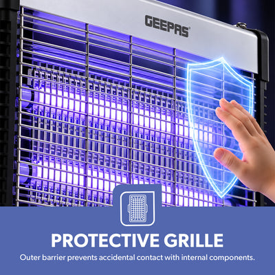 Geepas GBK25609 Electric Insect Killer 12W | Dual 6W UV Tubes | Chemical-Free Fly & Mosquito Killer | no toxic fumes or vapors | Advanced insect control technology