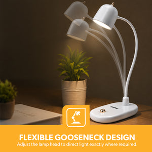 Geepas GE53026 Rechargeable Desk Lamp | 1200mAh LED Lamp |20 Natural Light SMD LEDs | Up to 3 Hours Working Time  | Flicker-Free Lighting |Touch Control |2-Year Warranty