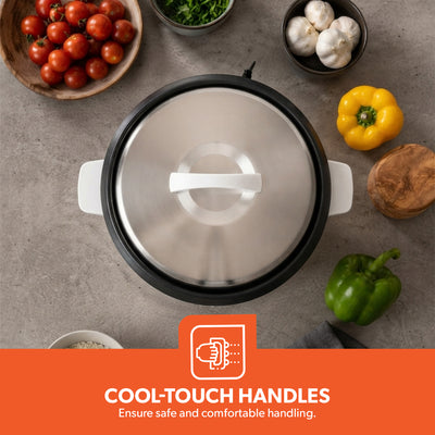 Geepas GRC4325 Multifunction Rice Cooker | 1L Capacity | 3-in-1 Cook | Steam & Keep Warm | Removable Non-Stick Inner Pot | Glass Lid | 400W | Cool-touch handles