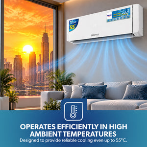 Geepas GACS3025CUE 2.5 Ton Split Air Conditioner | 30000 BTU AC with LED Display & 4D Air Flow | 4D Air Flow Technology | Self-Cleaning Function |Golden Fin Condenser