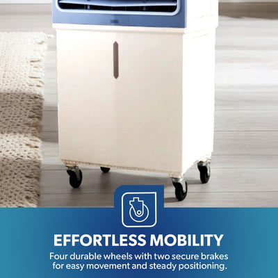 Geepas GAC16021 Digital Air Cooler | 60L Tank |200W Powerful Motor | Remote Control with Dual Modes | 3 Speed Settings with Timer | Portable Cooler with Ice Box & Wheels