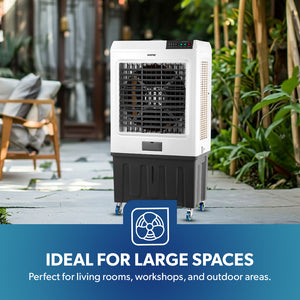 Geepas GAC16019 Air Cooler | 100L Large Water Tank| Powerful 800m³/h Airflow| 3 Adjustable Wind Speeds| 450W  Motor| Energy Efficient Cooling System| 2 Years Warranty