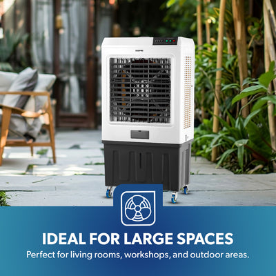 Geepas GAC16019 Air Cooler | 100L Large Water Tank| Powerful 800m³/h Airflow| 3 Adjustable Wind Speeds| 450W  Motor| Energy Efficient Cooling System| 2 Years Warranty