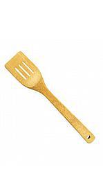RoyalFord RF5111 Bamboo Slotted Turner Spatula | Eco Friendly | Heat Resistant Non Stick Safe Cooking Utensil | Durable Wooden Turner for Flipping, Frying & Serving Use