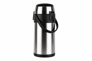 Geepas GVF5262 2.5L Stainless Steel Airpot Flask | Vacuum Insulated Hot & Cold Beverage Dispenser | One-press pump dispenser | Child safety lock  | Wide-mouth design