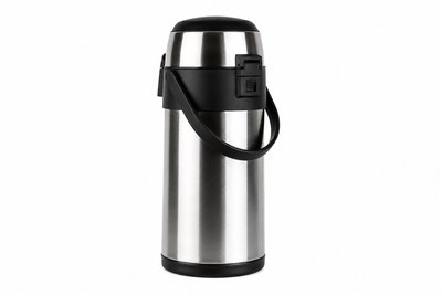 Geepas GVF5262 2.5L Stainless Steel Airpot Flask | Vacuum Insulated Hot & Cold Beverage Dispenser | One-press pump dispenser | Child safety lock  | Wide-mouth design