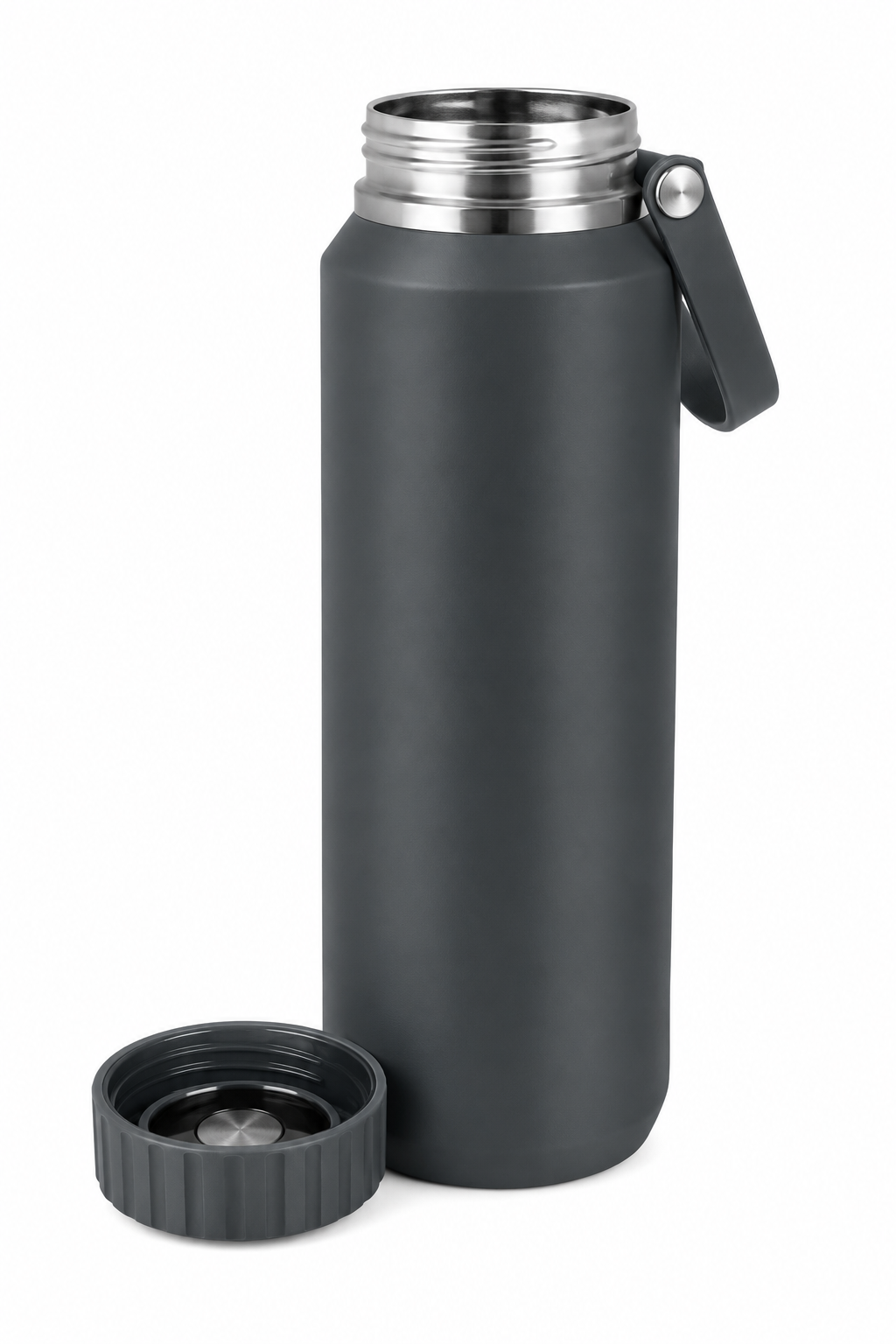 Royalford RF12828 500ml Stainless Steel Vacuum Bottle | SS304 Inner | Double Wall Insulated Hot & Cold Travel Flask | Leak Resistant  Water Bottle with Carry Handle