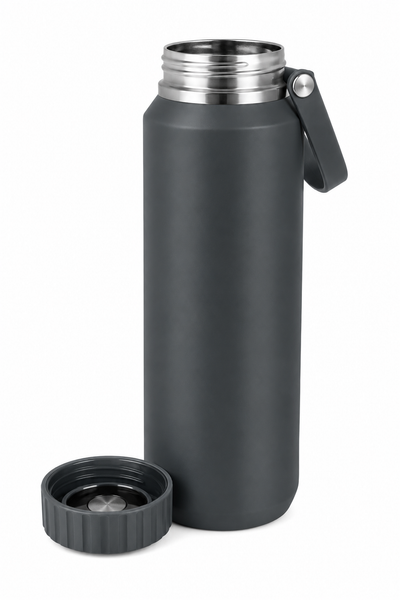 Royalford RF12828 500ml Stainless Steel Vacuum Bottle | SS304 Inner | Double Wall Insulated Hot & Cold Travel Flask | Leak Resistant  Water Bottle with Carry Handle