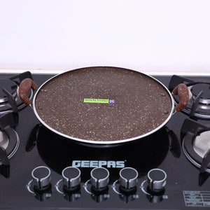 Royalford 35CM Multi-Purpose Round Tawa RF8378 | 5-Layer Granite Non-Stick Coating| 4.5MM Heavy Aluminium Body| Heat-Resistant Handles|  Multi-Cooktop Compatible