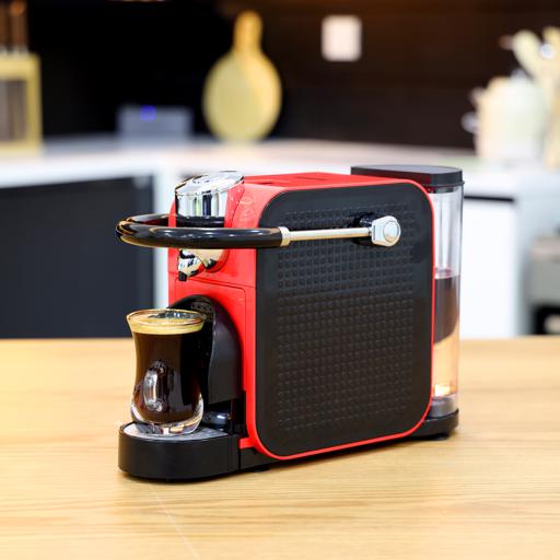 Geepas GCM41509 Capsule Coffee Machine | 1145W Powerful Motor | Nespresso Compatible | Fast Brewing System| One Touch Operation| Compact Design| Easy Cleaning & Durable
