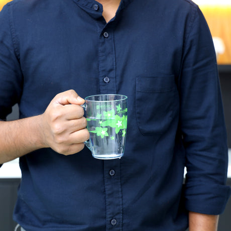 Royalford RF5656GR 350ml Water Cup| Lid features durable plastic build and sturdy handle| spill-resistant lid, perfect for daily use at home, office, or travel|