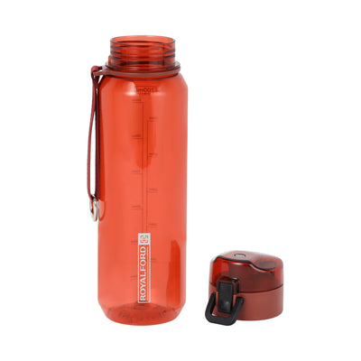 Royalford RF12353 700ml BPA-Free Water Bottle | 100% Food Grade  | Flip-Top Lid | Secure Locking Mechanism | Lightweight Design | Transparent Body |  Reusable Design