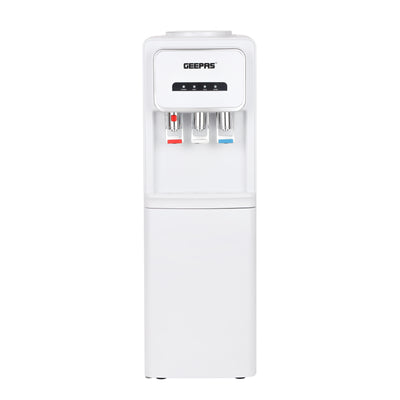 Geepas GWD17024 Hot & Cold Water Dispenser | Built-In Refrigerator | 3 Taps |  Child Safety Lock| 304 Stainless Steel Tank| Powerful Heating & Cooling Performance Pro