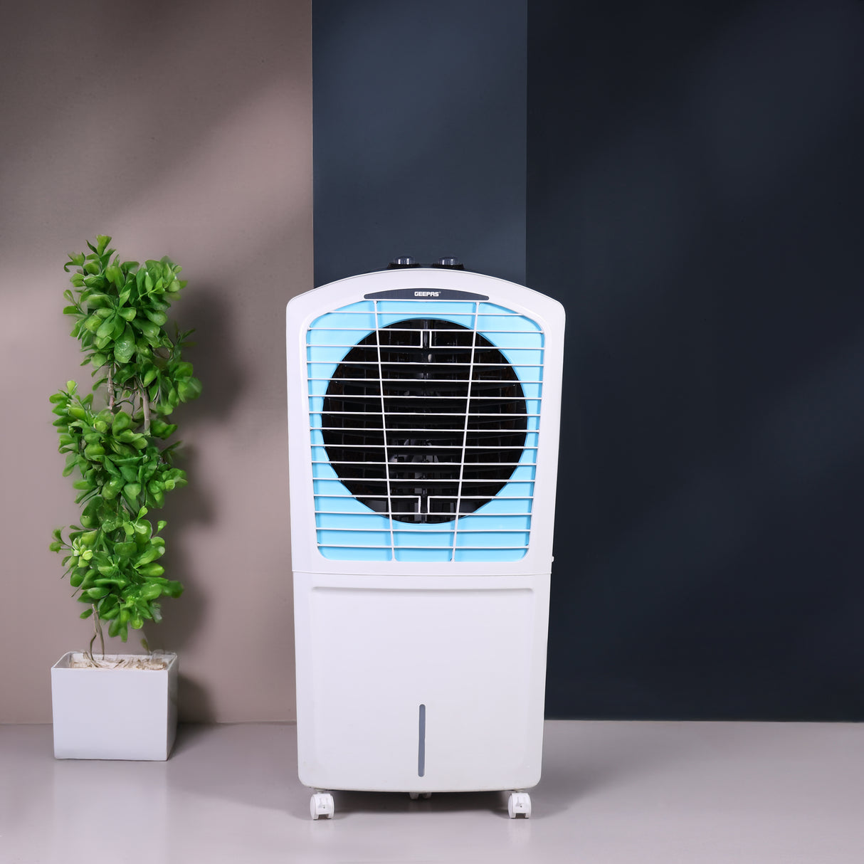 Geepas Premium Desert Air Cooler-GAC1519H1 /Comes with  100L Large Tank Capacity, 4-way Air Deflection, Auto Swing, Low Noise Operation / Inverter Compatible