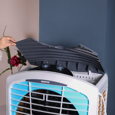 Geepas Premium Desert Air Cooler-GAC1519H1 /Comes with  100L Large Tank Capacity, 4-way Air Deflection, Auto Swing, Low Noise Operation / Inverter Compatible