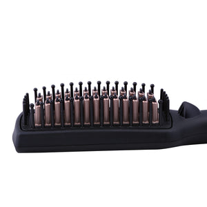Geepas GHBS86037 Ceramic Hair Brush with Digital Temperature Control | 45W Hair Straightening Brush | Fast PTC heating technology | Instant heat-up | 360° swivel cord