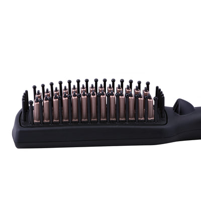Geepas GHBS86037 Ceramic Hair Brush with Digital Temperature Control | 45W Hair Straightening Brush | Fast PTC heating technology | Instant heat-up | 360° swivel cord