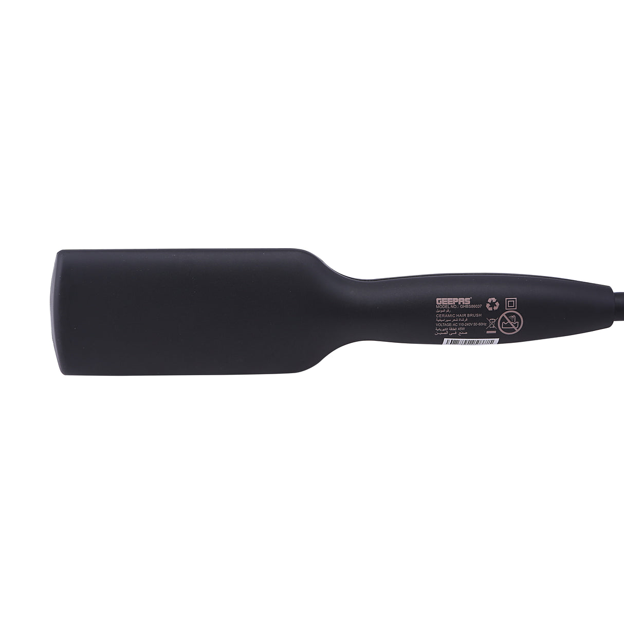 Geepas GHBS86037 Ceramic Hair Brush with Digital Temperature Control | 45W Hair Straightening Brush | Fast PTC heating technology | Instant heat-up | 360° swivel cord