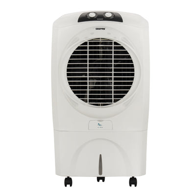 Geepas 70 liter Air Cooler- GAC9602/ Equipped with Honeycomb Pads, Specially Designed Grill, Cool Flow Dispenser/ Multidirectional Wheels, 2 Years Warranty, White