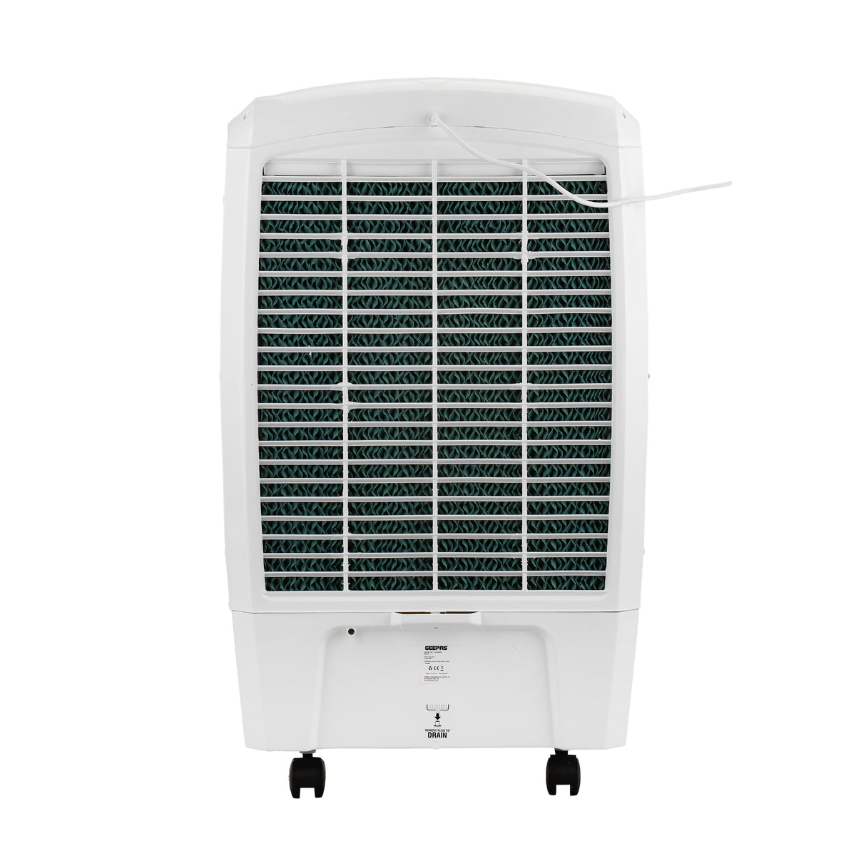 Geepas 45L Water Tank Capacity Air Cooler- GAC9603S/ Honeycomb Pads / Inverter Technology / Low Power Consumption / Multi-Directional Wheels/ Made in India/ White Color