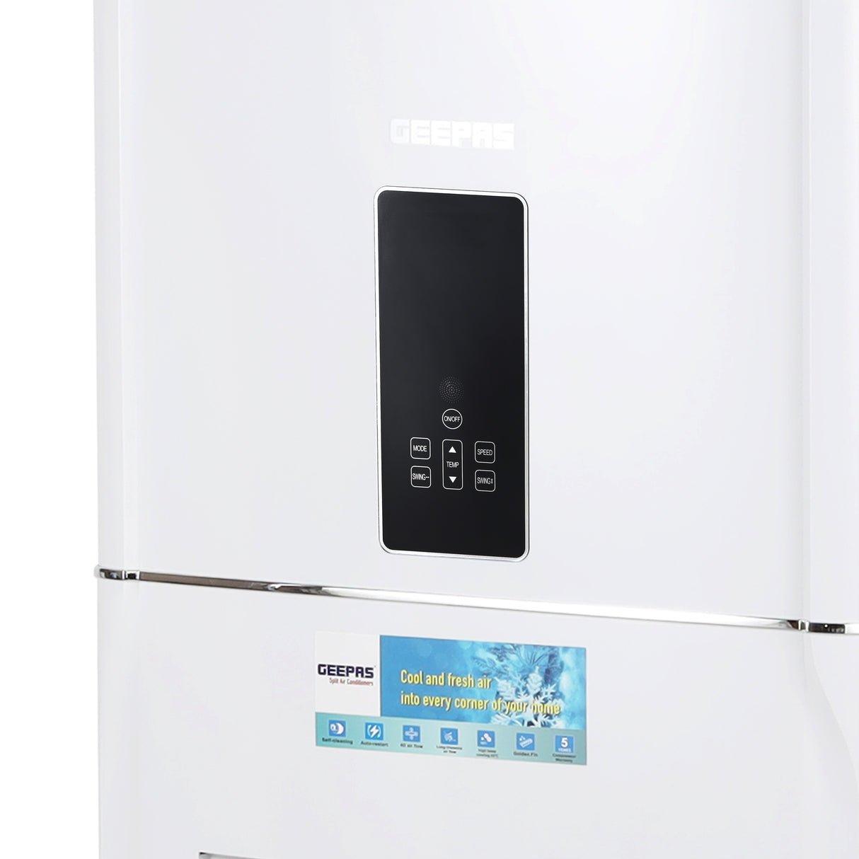 Geepas 3.0 Ton Portable Air Conditioner T3- GACFS3634CA/ 32073 BTU Capacity, Piston Compressor, LED Display Panel/ Easy to Move Wheels, Self-Cleaning Function