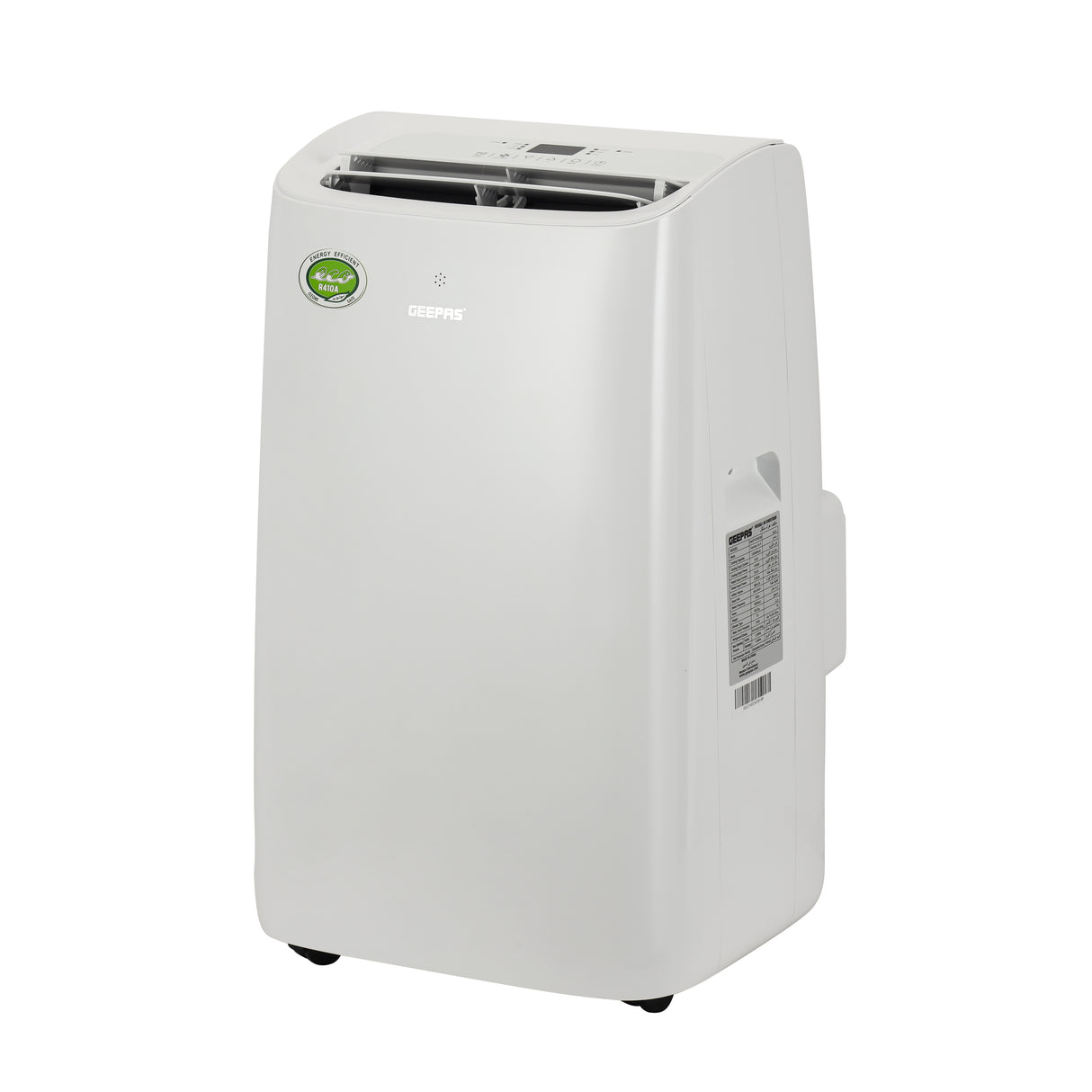 Geepas Portable Air Conditioner- GACP1216CU/ 3 Modes, 2 Speed Settings, Dehumidification, Self-Evaporation, Cooling/ Digital Display, Remote Control, 24 Hours Timer